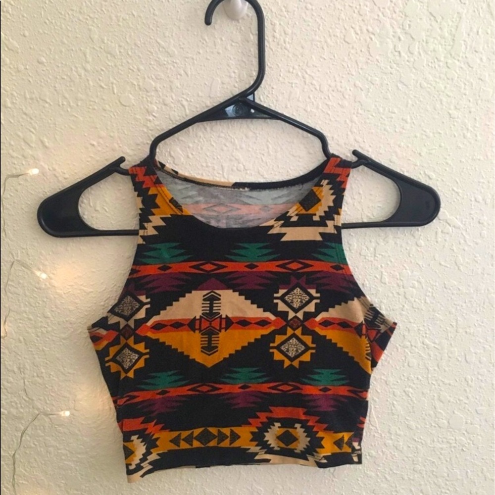 Boho Pattern Crop Tank Top